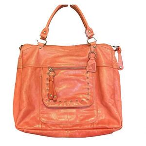 NOT FOR SALE sorry can’t delete :( Soprano leather large coral pink purse in gr